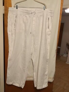 ATHLETA “CABo linen”wide leg pants with draw string tie SZ 24